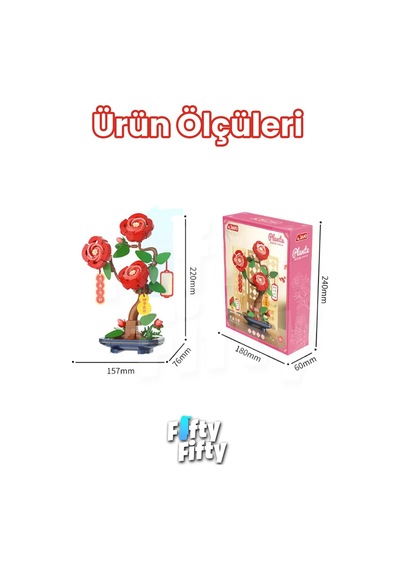 Jaki Plante Serisi Gül Modeli 262 Parça Oyucak Yapım Seti -ffdk001