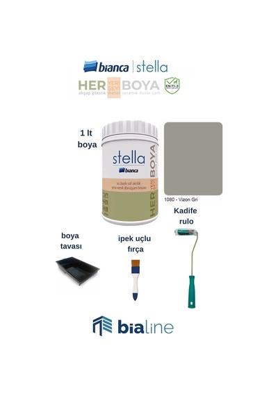 Stella Boya Seti 1 Lt Boya -rulo-fırça-boya Tavası Diğer