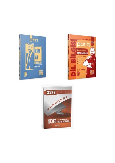 2027 2027 Benim Hocam Tyt Kimya + Türkçe Kpss Msü Parla Dil Bilgisi Konu Özetli Konu + Ankapade 3'lü Set