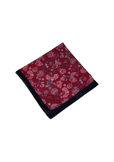 Mim Eşarp Prime Pamuk Çiçek Desenli Eşarp 90x90 Cm Bordo - Siyah