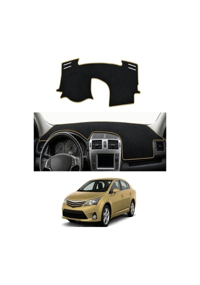 Toyota - Avensis 2008-2015 Uyumlu Torpido Koruma Kılıfı - Taba Şeritli