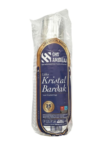 Chs Ambalaj Şeffaf Plastik Kristal Bardak - 180 Cc. - 180 Ml. - 1000 Adet / Koli Şeffaf