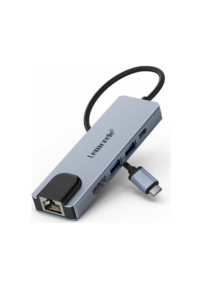 Lemorele Tc15, 5 İn 1 Usb Type-c Hub Çoklayıcı, Rj45 İnternet, 4k Hdmı, 100w Pd Şarj, 2x 3.0 Usb Çoğaltıcı
