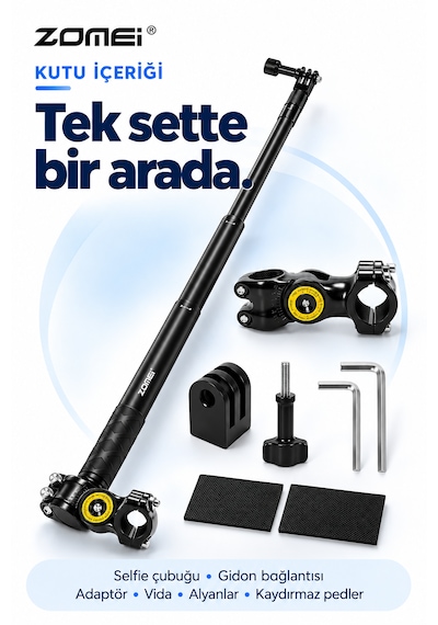 Insta 360 Tüm Modeller İle Uyumlu Görünmez Selfie Çubuğu- Alüminyum Bağlantı Noktaları