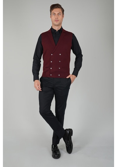 Bisse Bordo Kruvaze Yün Erkek Yelek Tryl24k24202 D25 Bordo Bisse Bordo Kruvaze Yün Erkek Yelek Tryl24k24202 D25 Bordo