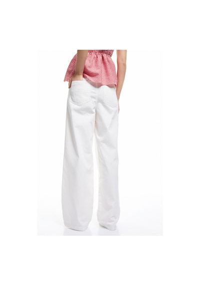Koton Beli Bağcıklı Pamuklu Düz Paça Cepli Pantolon - Loose Straight Fit Jeans Beyaz 5sal40057mw Beyaz Koton Beli Bağcıklı Pamuklu Düz Paça Cepli Pantolon - Loose Straight Fit Jeans Beyaz 5sal40057mw Beyaz