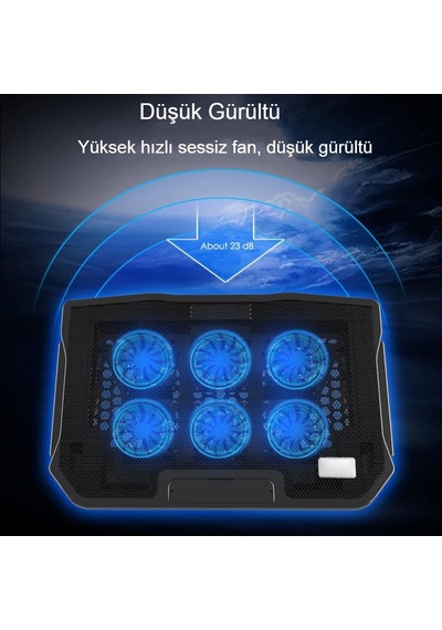 2 Usb 6 Fanlı Sesiz Notebook - Laptop Soğutucusu Oyun Dizüstü