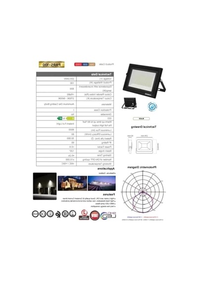 Pars-100 100 Watt 6400k Beyaz Işık Smd Led Projektör 100w Açık Lacivert