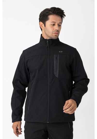 Crozwise Erkek Softshell Spor Mont Siyah