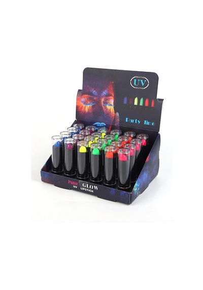 Karanlıkta Parlayan Yanan Uv Neon Ruj Yüz Boyama 6 Adet 6 Renk