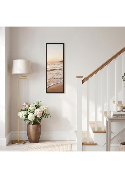 Siyah 8x24 Poster Çerçevesi - Parlak Pleksiglaslı İnce Kenarlıklı Fotoğraf Çerçevesi - Duvar İçin Yatay Ve Dikey Formatlar