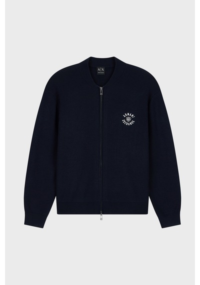 Armani Exchange Yün Karışımlı Regular Fit Yuvarlak Yaka Hırka Erkek Hırka Xm002864 Af14007 Ub101 Lacivert