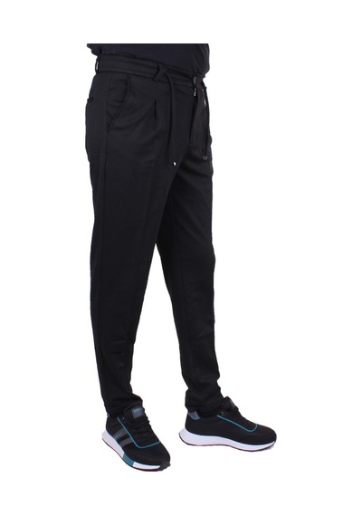 Dagoster Dmg23-611275 Siyah Normal Bel Double Paça Flota Cepli Erkek Pantolon Siyah