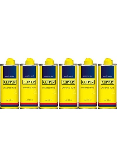 Clipper Benzin Çakmak Benzini 133Ml x 6 Adet + 20 Li Çakmak Taşı