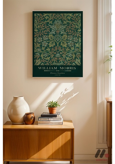 William Morris Flower Garden Deseni, Çerçevesiz Yüksek Kalite Duvar Afişi - Ev Dekorasyonu