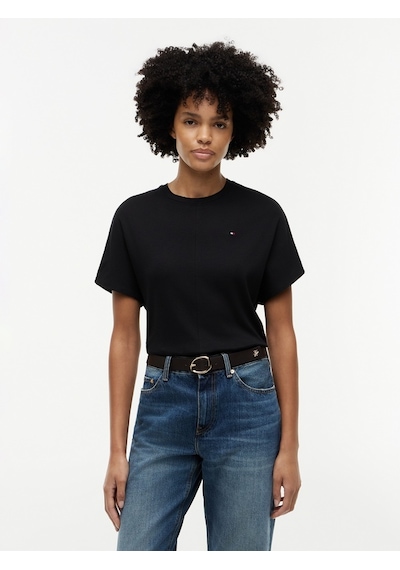 Tommy Hilfiger Cody Reg Batwıng C-nk Ss Tee Kadın Siyah T-shirt - Ww0ww49926