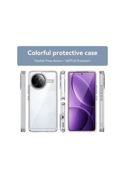 Caseonn Xiaomi Poco F7 Pro Kılıf Kamera Korumalı Darbe Emici Şeffaf Arka Kapak Tam Şeffaf