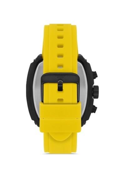 Ferro Fm11001d-y Quartz Sarı Silikon Kordon 43 Mm Erkek Kol Saati Siyah