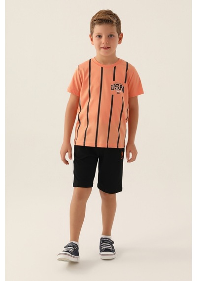 U.S. Polo Assn. Lisanslı Since Turuncu Erkek Çocuk Bermuda Takım 5274-43185 Turuncu