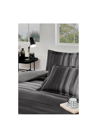 Notte Çift Kişilik Lastikli Fitted Çarşaf Nevresim Takımı Antrasit
