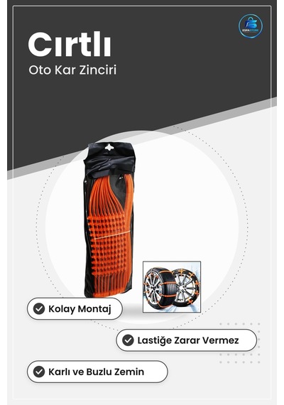 Oto Lastik Kar Tutma Cırtlı Plastik Zincir Turuncu Kış Yol Tutuş 195/65 R15