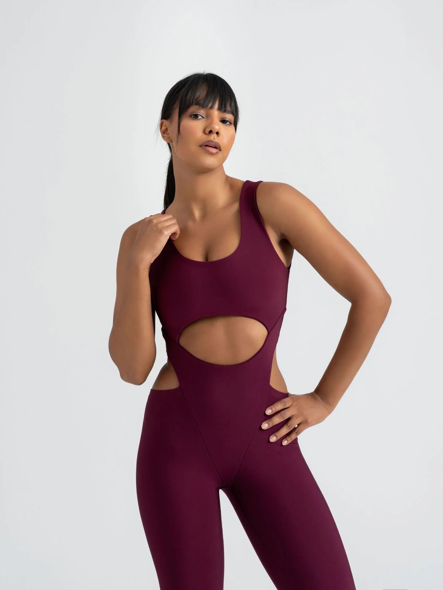 Lismina Bold Curve Spor Tayt Tulum Mürdüm