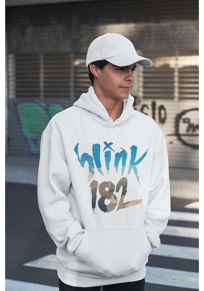 Sevbano Blink-182 Müzik Grubu Baskılı Unisex Oversize Tasarım Rock Metal Beyaz