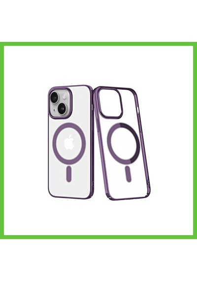 Bezos İphone 14 Plus Uyumlu Kılıf Element Magneticsafe Sert Kapak - Mor Dmc