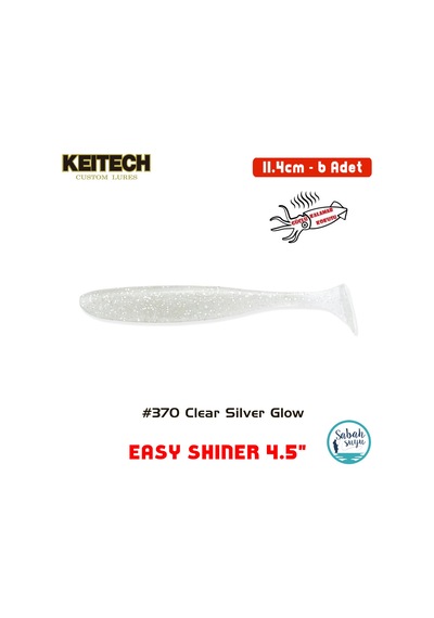 Keitech Easy Shiner 11.4cm 4.5" 370 Clear Silver Glow Kokulu Silikon Balık