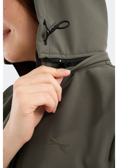 Slazenger Heat Control Kadın Çıkarılabilir Kapüşonlu Haki Mont & Kaban Haki