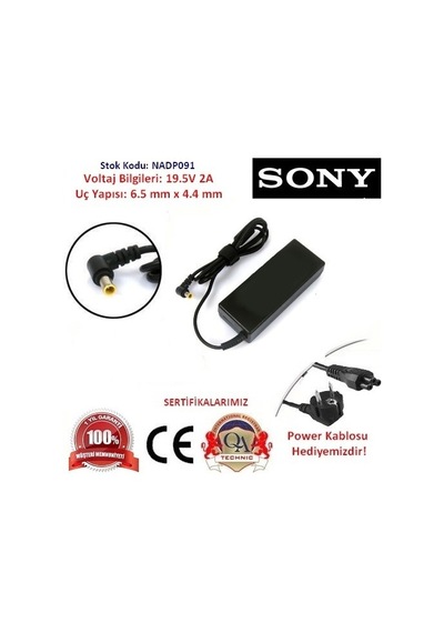 Sony Uyumlu Vaio Vgn-Z790Dnd Adaptör 19.5V 2A 40W N11.125