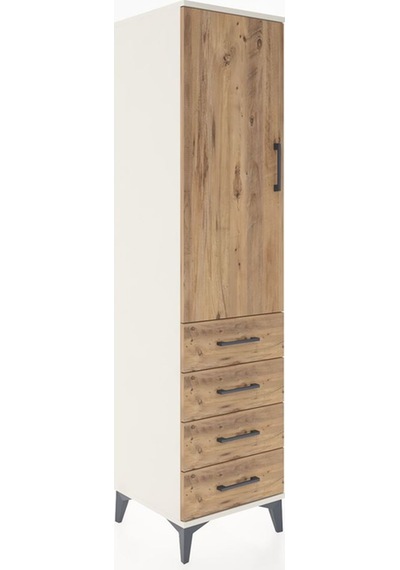 Hyperion Dolap Tek Raflı 4 Çekmeceli Tek Askılı 44x44x182 Ayt... Aytaşı