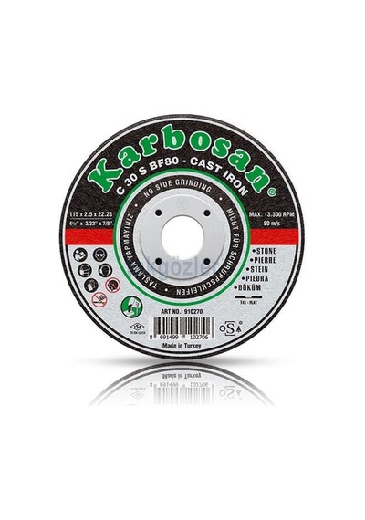 Karbosan 115x2.5x22.23 Sc Pik Döküm Kesme Diski 910270 1 Adet