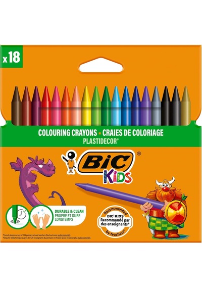 Plastidecor Elleri Kirletmeyen Pastel Boya, 18'li Kutu, Elleri Boyamaz, 30 Aydan Büyük Çocuklar İçin İdeal Genel
