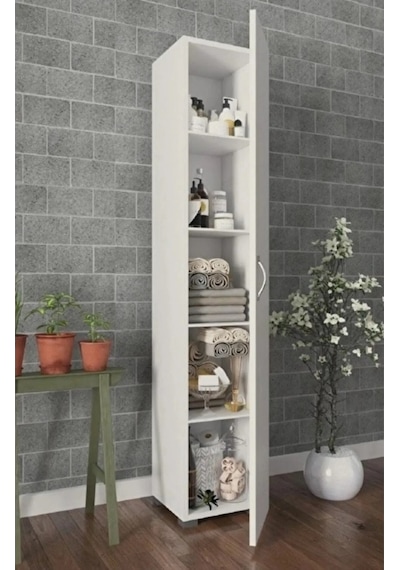 Kzy Tek Kapaklı Mutfak&banyo&kiler Dolabı Beyaz