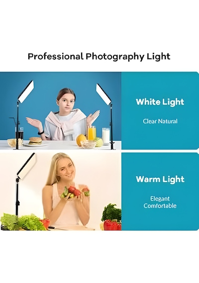 Profesyonel 10 İnç Led Panel Işık Seti Ayarlanabilir Tripodlu, Soğuk/sıcak Işık, Fotoğraf & Video Çekim Aydınlatma, Stüdyo Işık Sistemi
