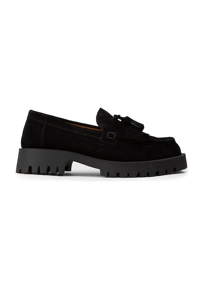 Deery Kadın Hakiki Süet Siyah Püsküllü Loafer - 02033zsyhc01 Siyah