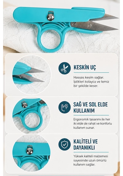 İplik Kesme Makası Paslanmaz Çelik Terzi Makası Dikiş Nakış El İşi Makası