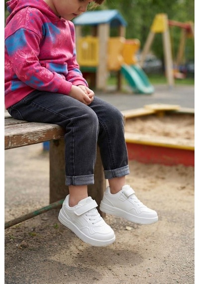 Fort Cool Shark Anatomik Rahat Sneaker Kız Çocuk Ayakkabı Beyaz