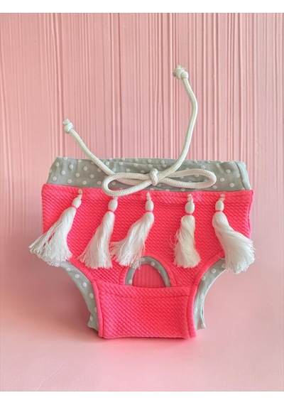 Neo Pink Dişi Kedi Regl Külotu Don Kedi İç Çamaşırı Ayarlanabilir Bağcıklı Küçük Irklar İçin