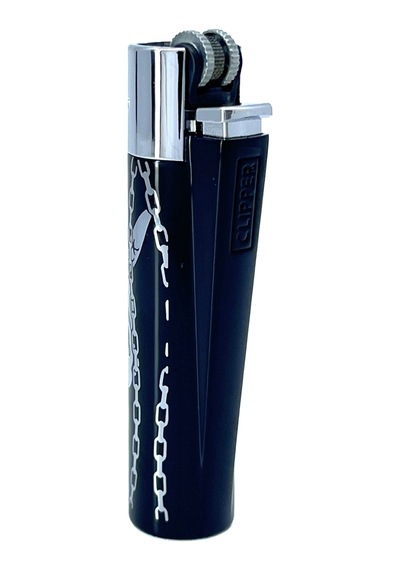 Clipper Deadly Chains Serisi Metal Çakmak - Silver Siyah