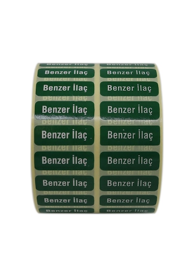 Benzer İlaç Etiketi 30mm X 10mm 5000 Adet Kuşe Rulo Etiket Çok Renkli