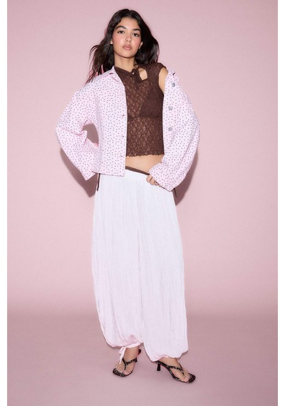 Defacto Regular Fıt Gömlek Yaka Gabardin Pembe Ceket H5733ax26smpn440 Pembe-pn440