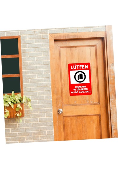Lütfen Kapıyı Kapatın Sticker - Uyarı İkaz Dikkat Sticker - 00257 25x17 Cm