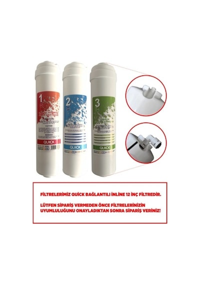 Sulook Ihlas Aura Cebilon Plus Uyumlu Su Arıtma Cihazı 12 Inç Inline 5'li Membranlı Filtre Seti