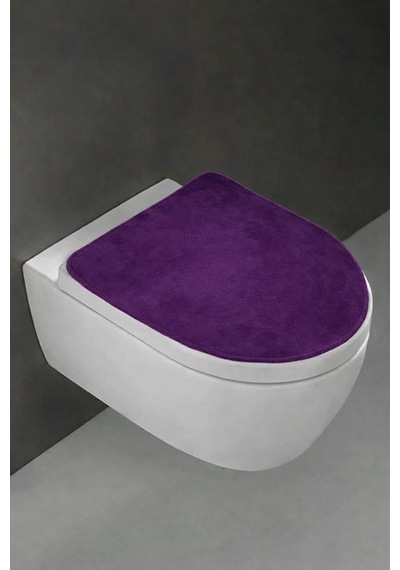 Klozet Kapak Örtüsü Ultrasoft Düz Mürdüm Peluş Mürdüm