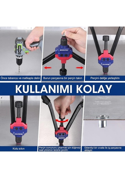 Workpro Wp200532 400mm Inc/mm Ağır Hizmet Kollu Somun Perçinleme