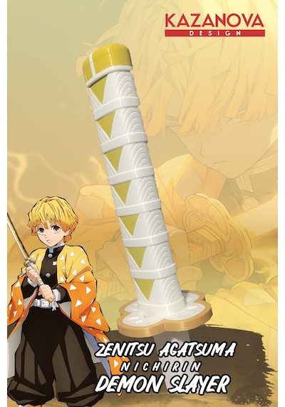Kazanova Design Zenitsu Agatsuma Katlanabilir Katana Figür 98 Cm Demon Slayer Anime Cosplay