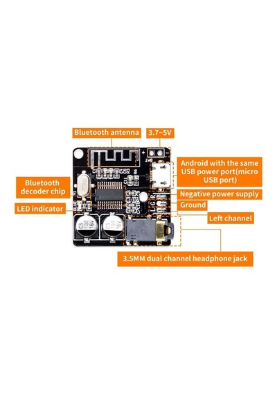 Bluetooth 5.0 Ses Müzik Mp3 Modülü Devre Kartı Vhm-314