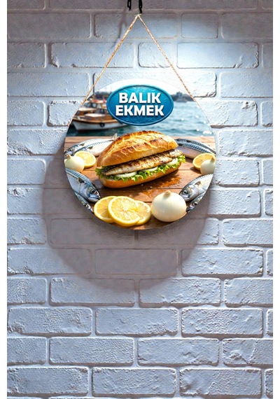 Balık Temalı İpli Ahşap Kapı Duvar Süsü, Balık Restoranı Dükkanı Tablo Dekoru